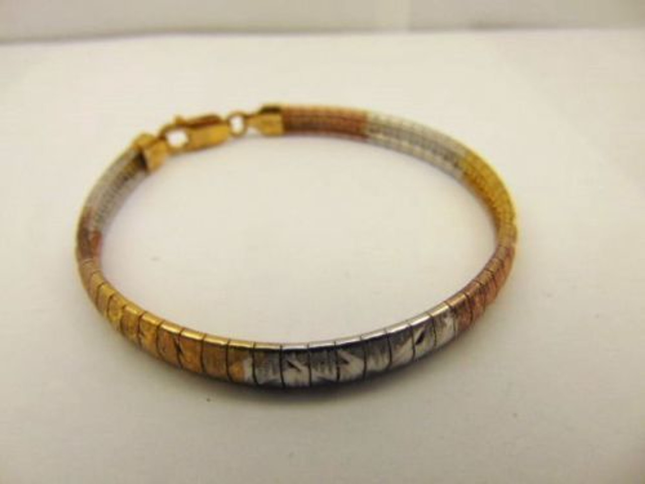 14k Gold Diamond Cut ZigZag Light Tri-Color Bracelet Gold 7 inches | eBay
